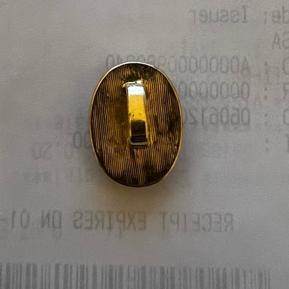 Vintage Left Facing Cameo Charm Coral Background in Gold Casing - Picture 2 of 3